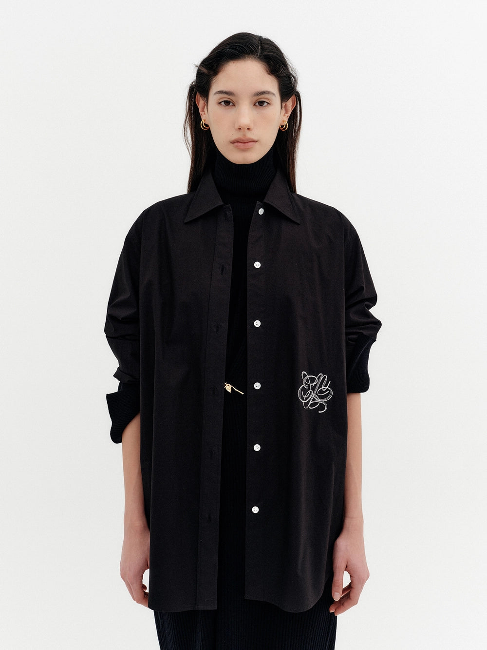 EENK Classic Logo Embroidered Shirt - Black