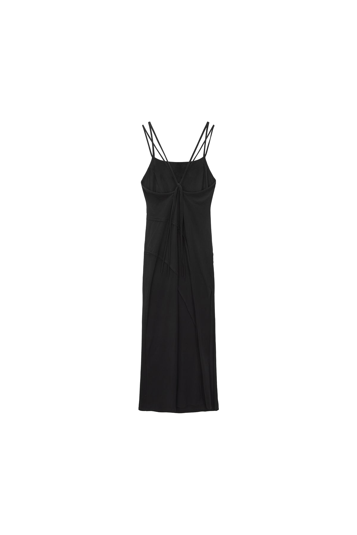 [matinkim] CUT OUT LAYERED MAXI DRESS IN CHARCOAL