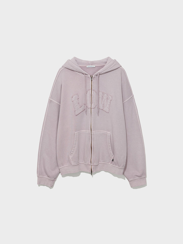 Low Classic Low Washed Zip-Up Hoodie Soft Pink