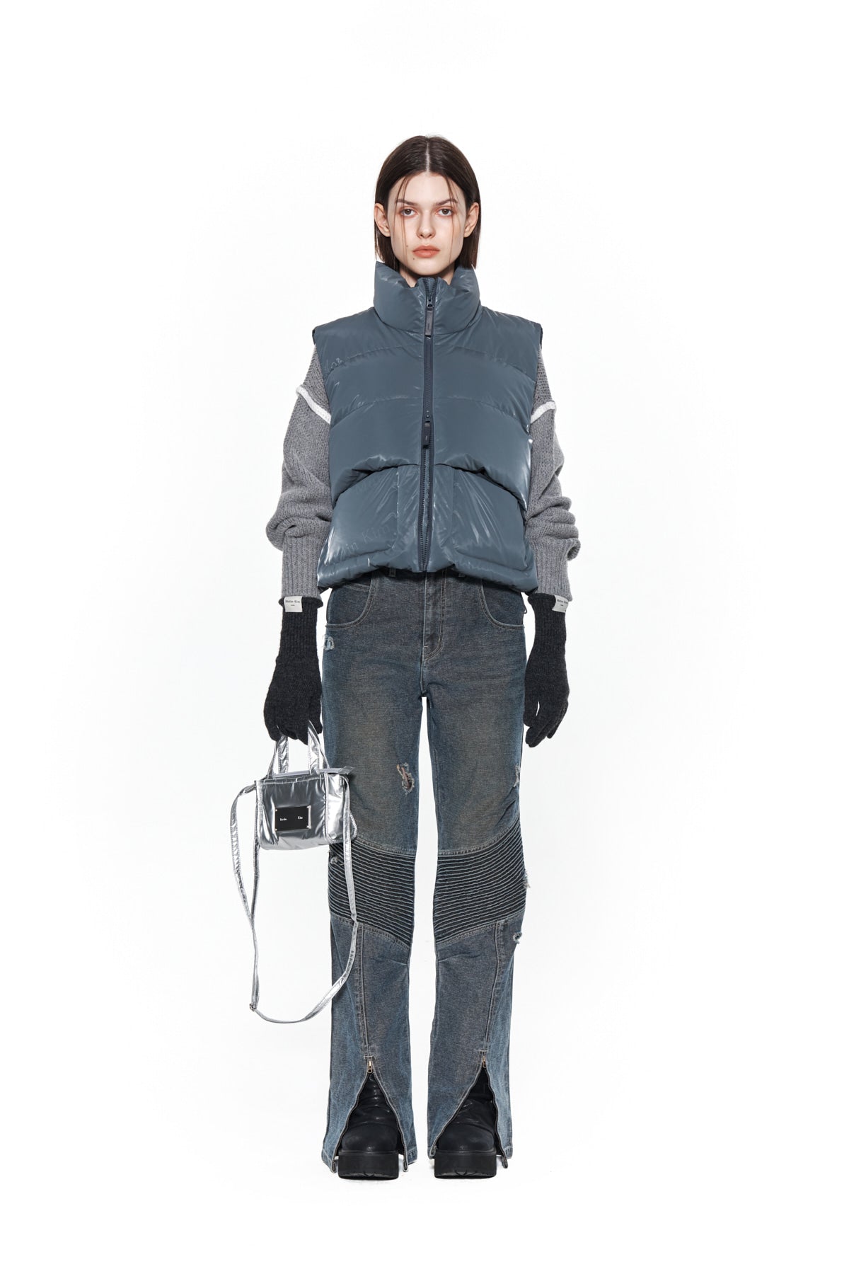 [matinkim] VINTAGE BIKER DENIM PANTS IN BLUE