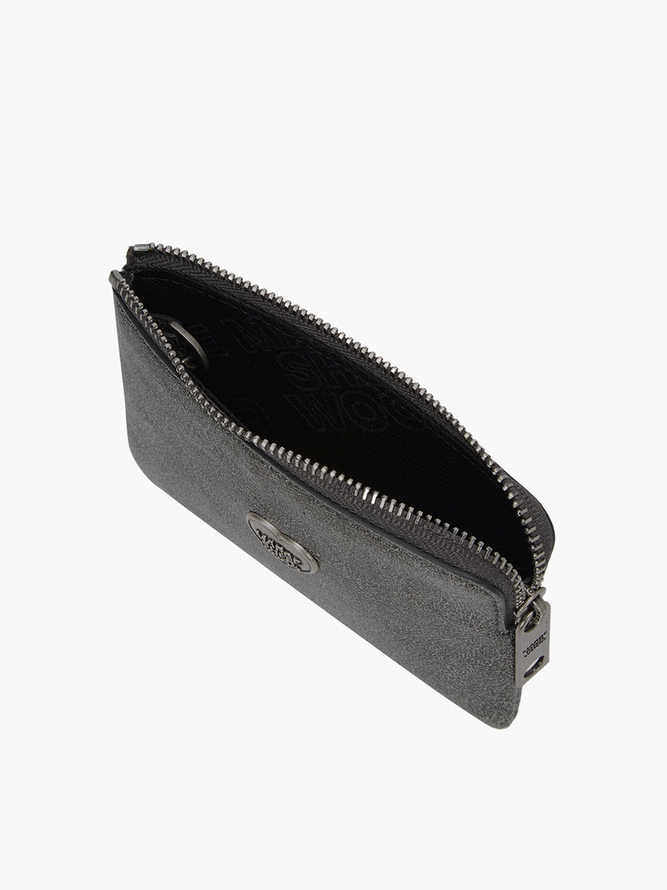 Margesherwood Heart Zipper Wallet Silver Logo white+grey two-tone cracked