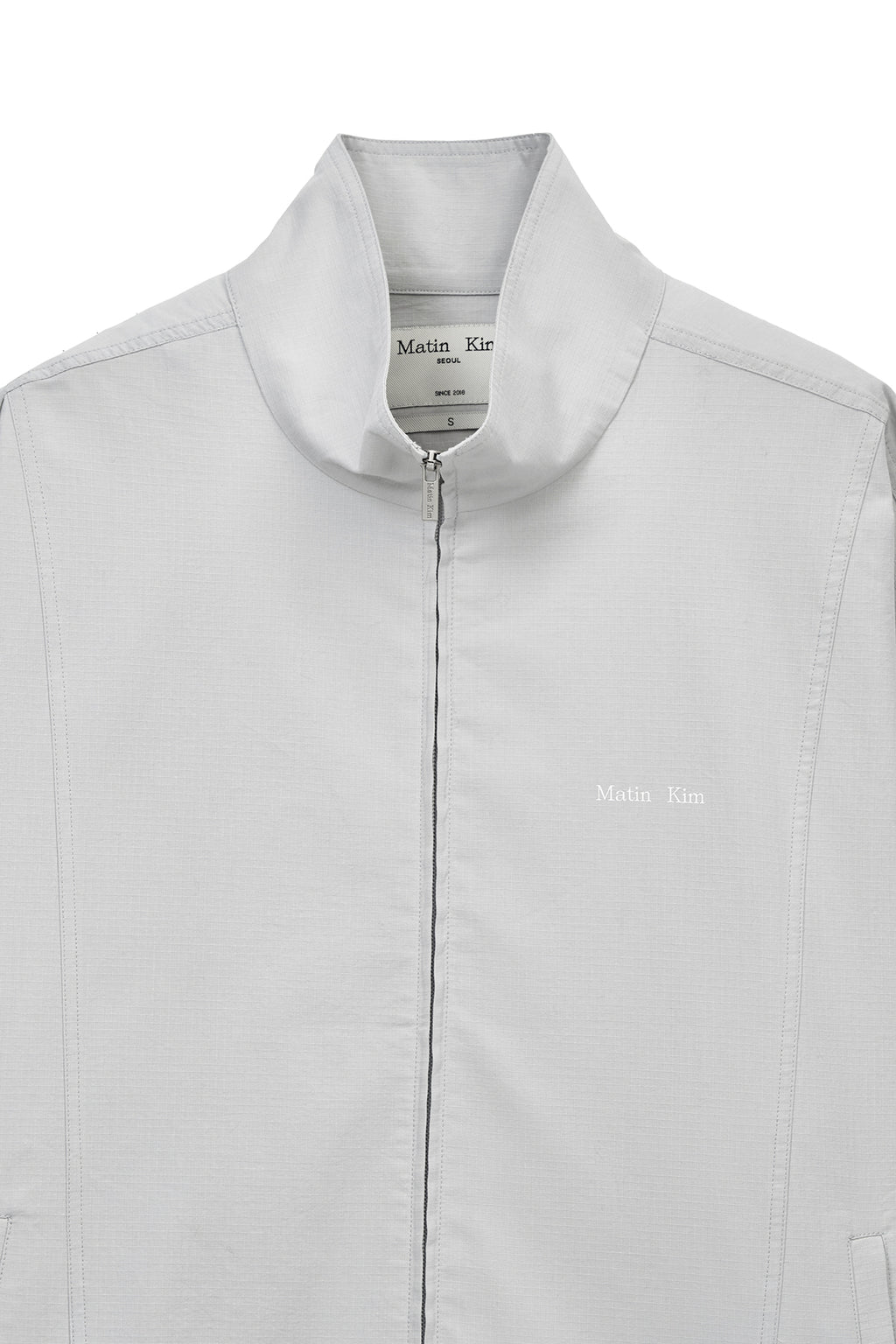 Matinkim Back Logo High Neck Jumper IN Light Grey