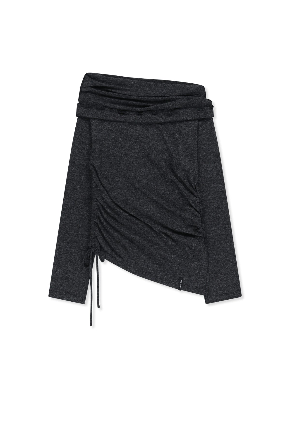 Matinkim Asymmetric Side Shirring Top IN Charcoal