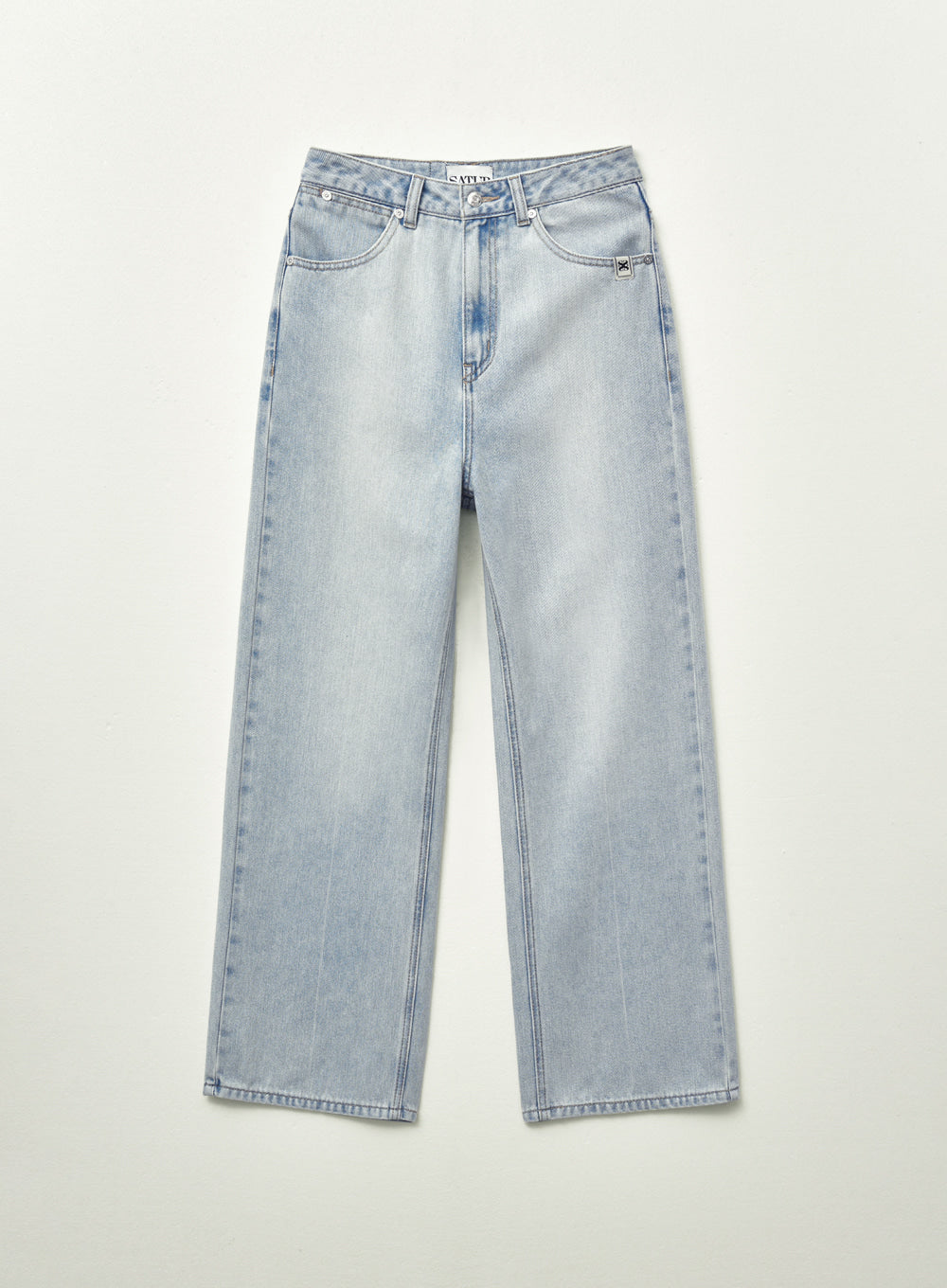 [satur] (W) Linen Relaxed Denim Pants - Light Blue