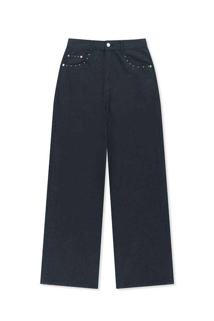 Matinkim Stud Point Color Denim Pants IN Navy