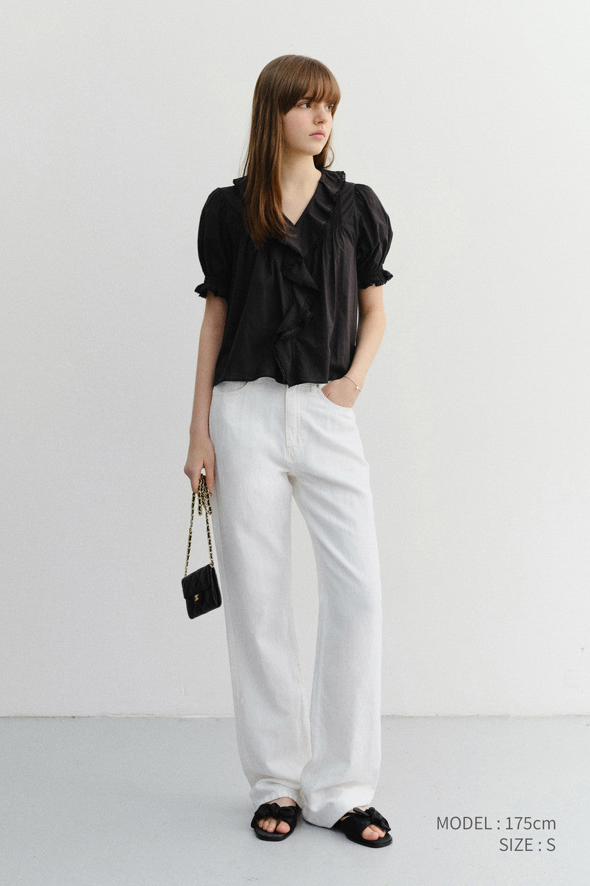 Dunst Ruffle Blouse Black