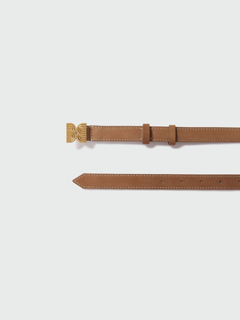 EENK Logo Detail Buckle Belt - Camel