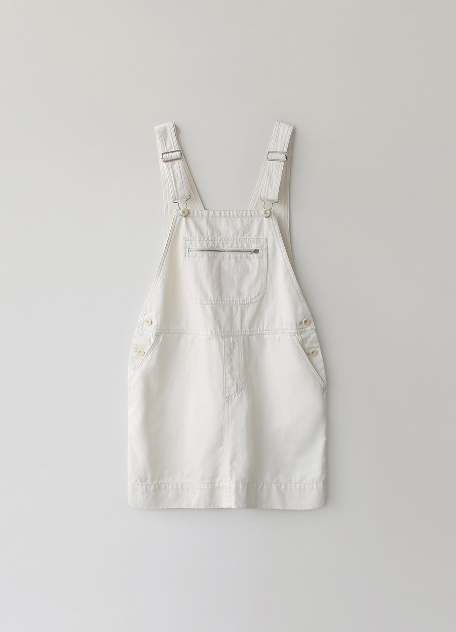 Nothing Written Toffe cotton overall skirt (White)