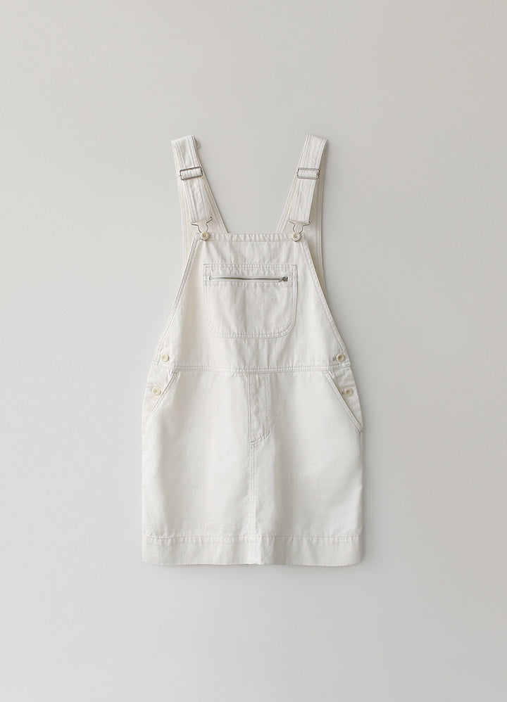 Nothing Written Toffe cotton overall skirt (White)