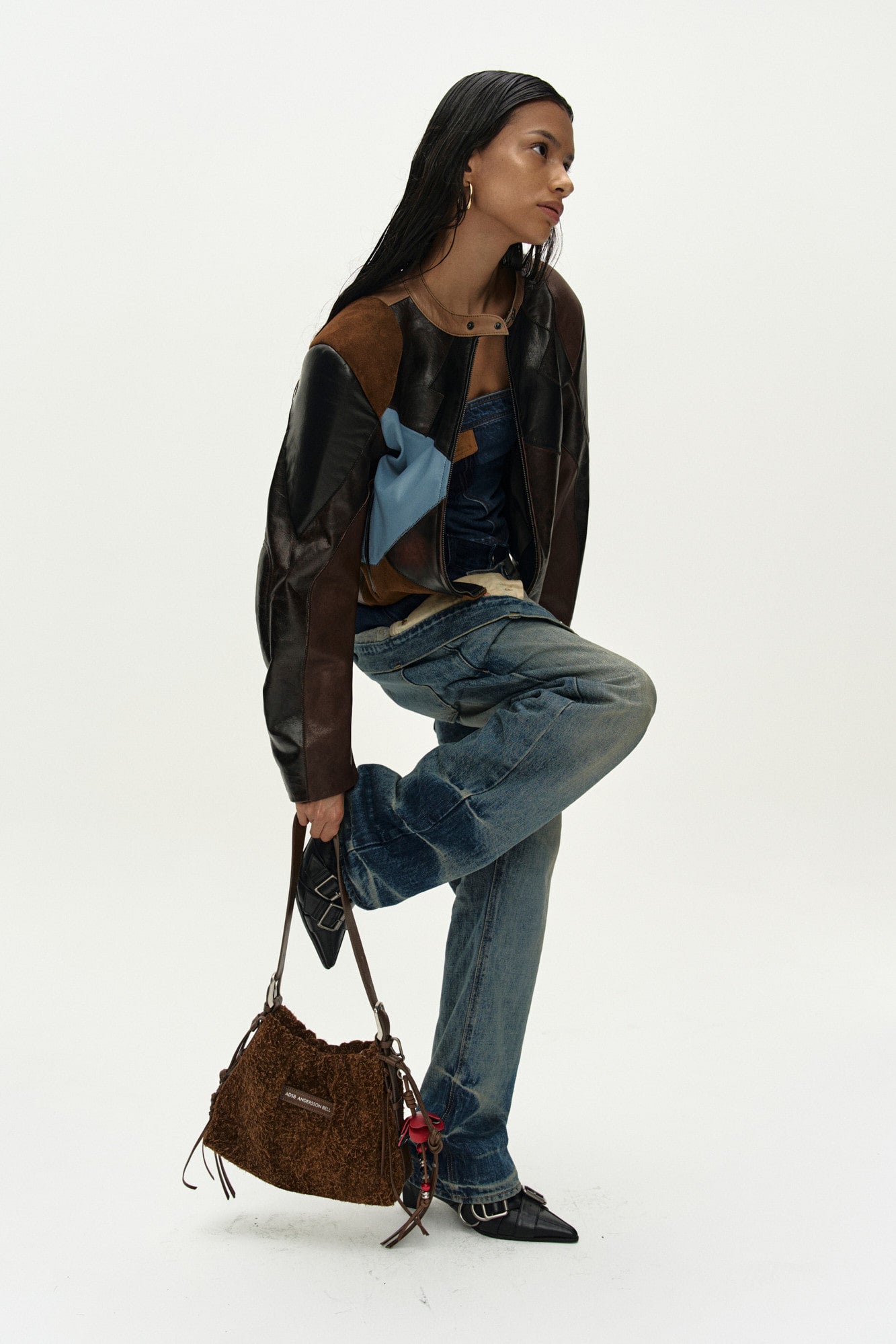 Andersson Bell Leather Patchwork Biker Jacket