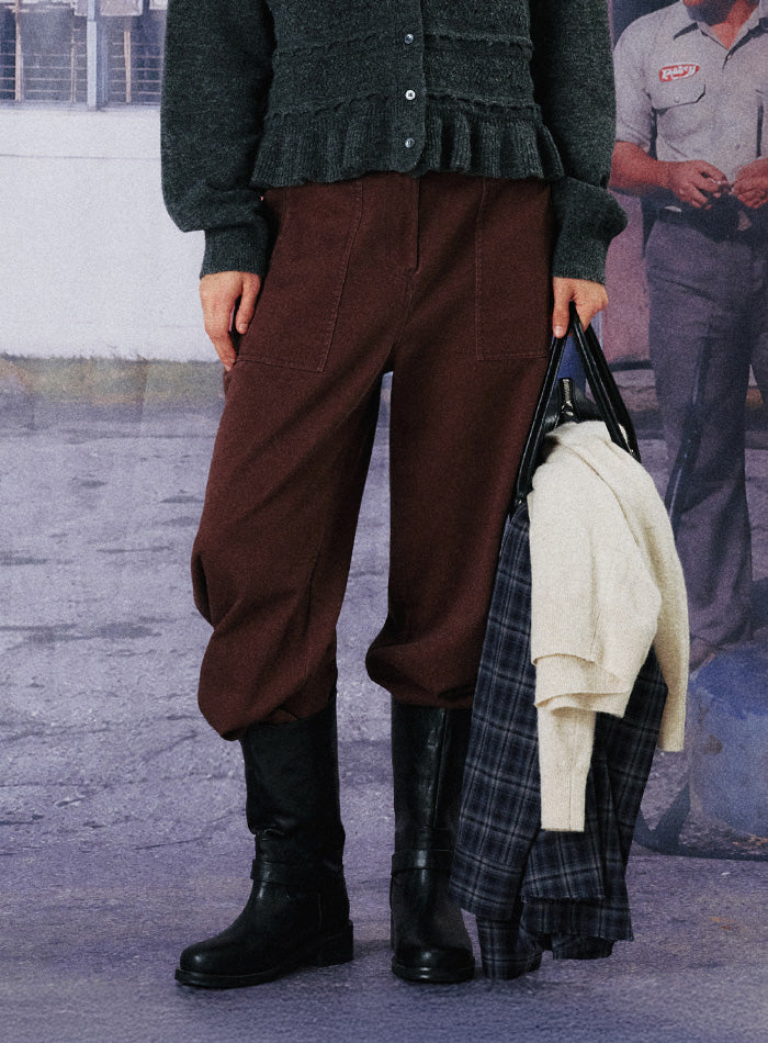 Mango Maniplease Fade Fatigue Pants Brown