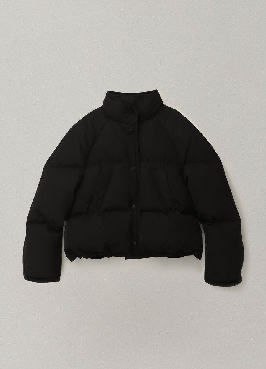Nothing Written Cropped string puffer jacket (Black)
