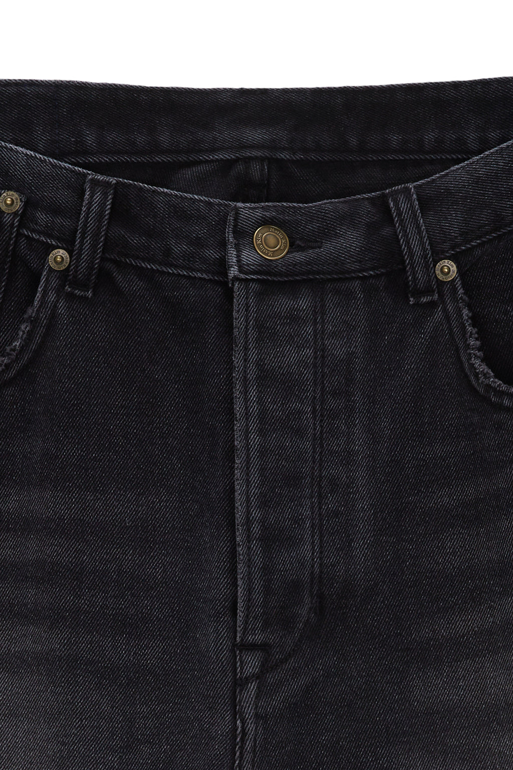 [matinkim] REVERSE WASHED DENIM PANTS FOR MEN IN BLACK