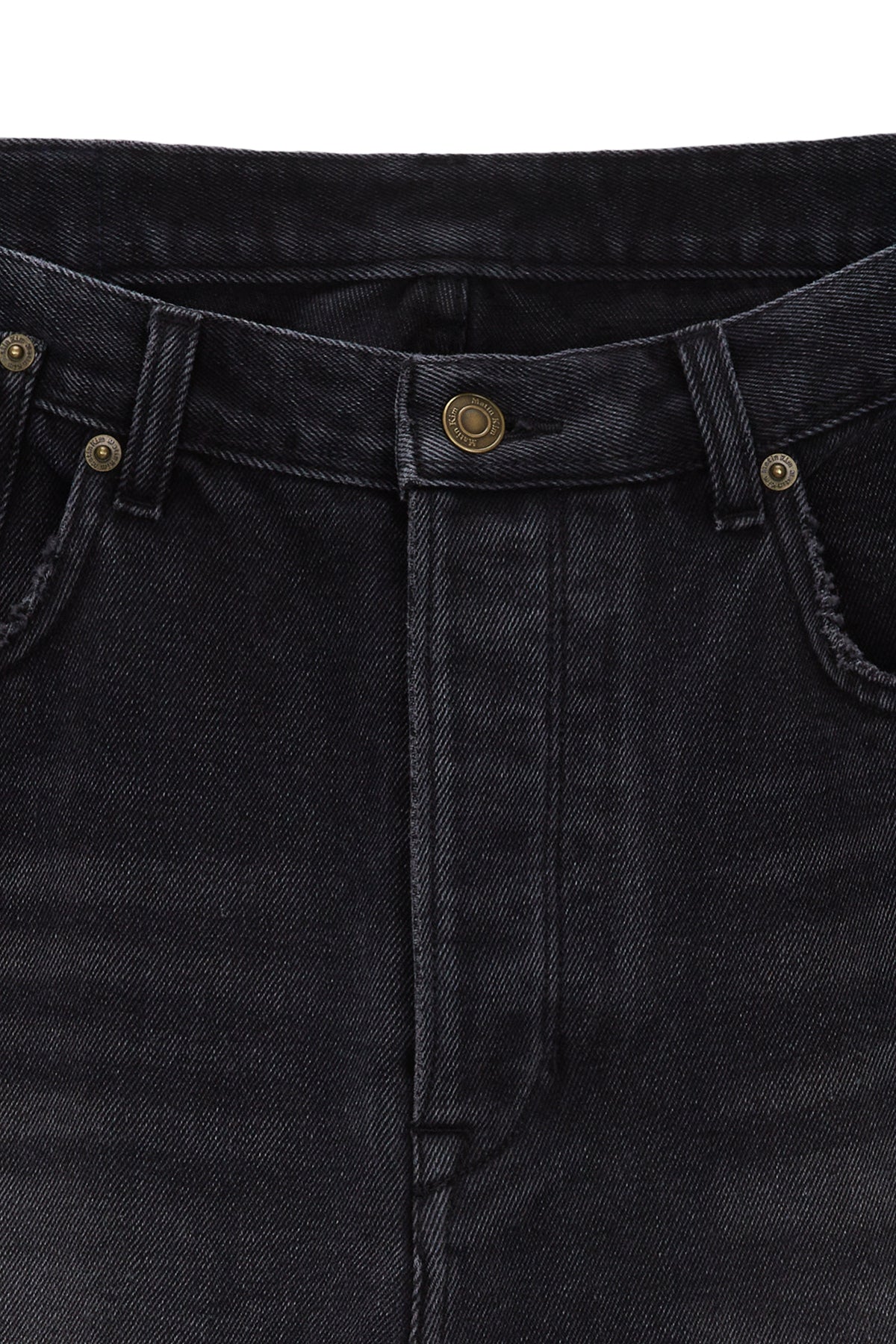 [matinkim] REVERSE WASHED DENIM PANTS FOR MEN IN BLACK