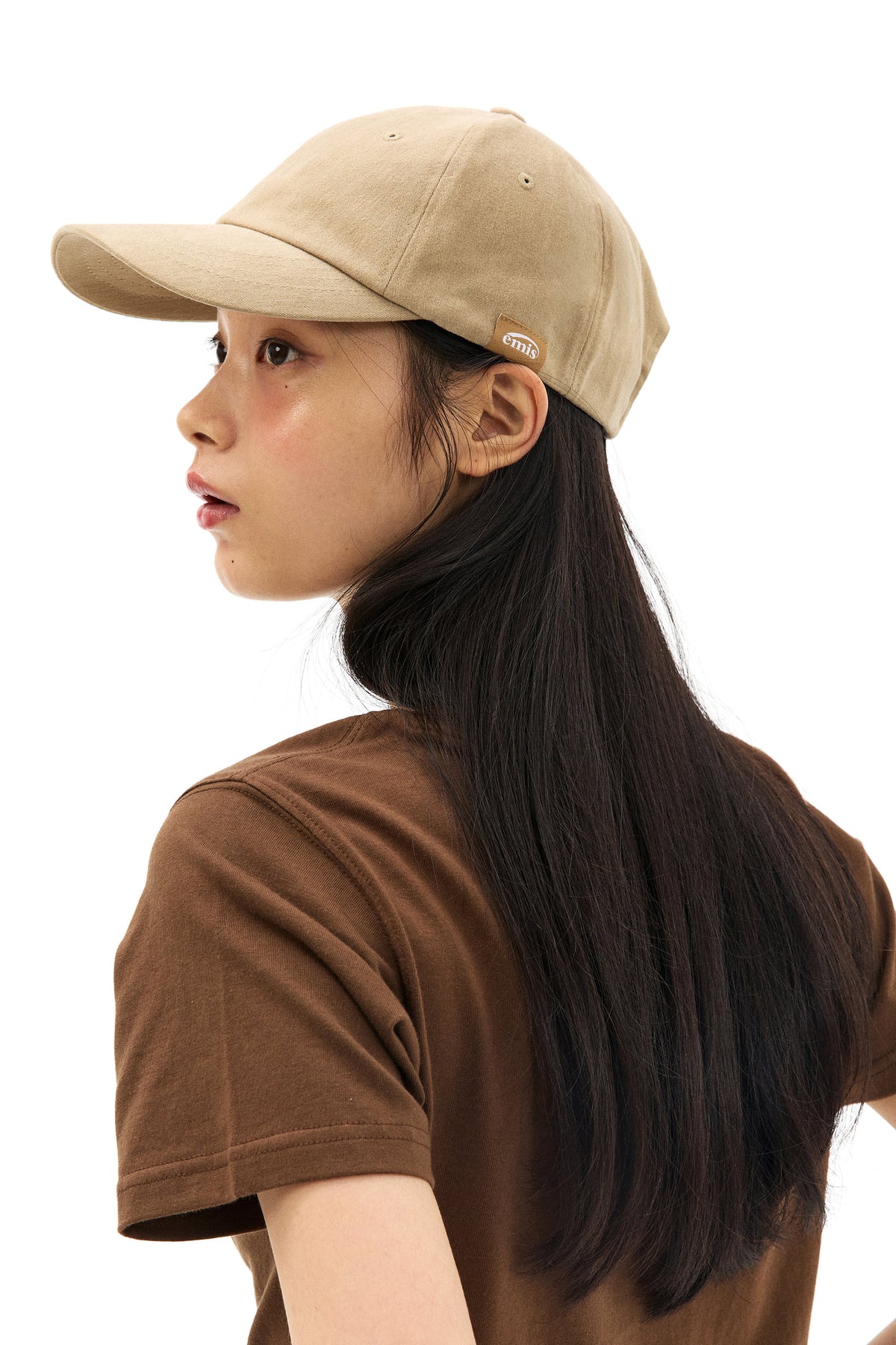 EMIS Tag Brushed Ball Cap-Dark Beige