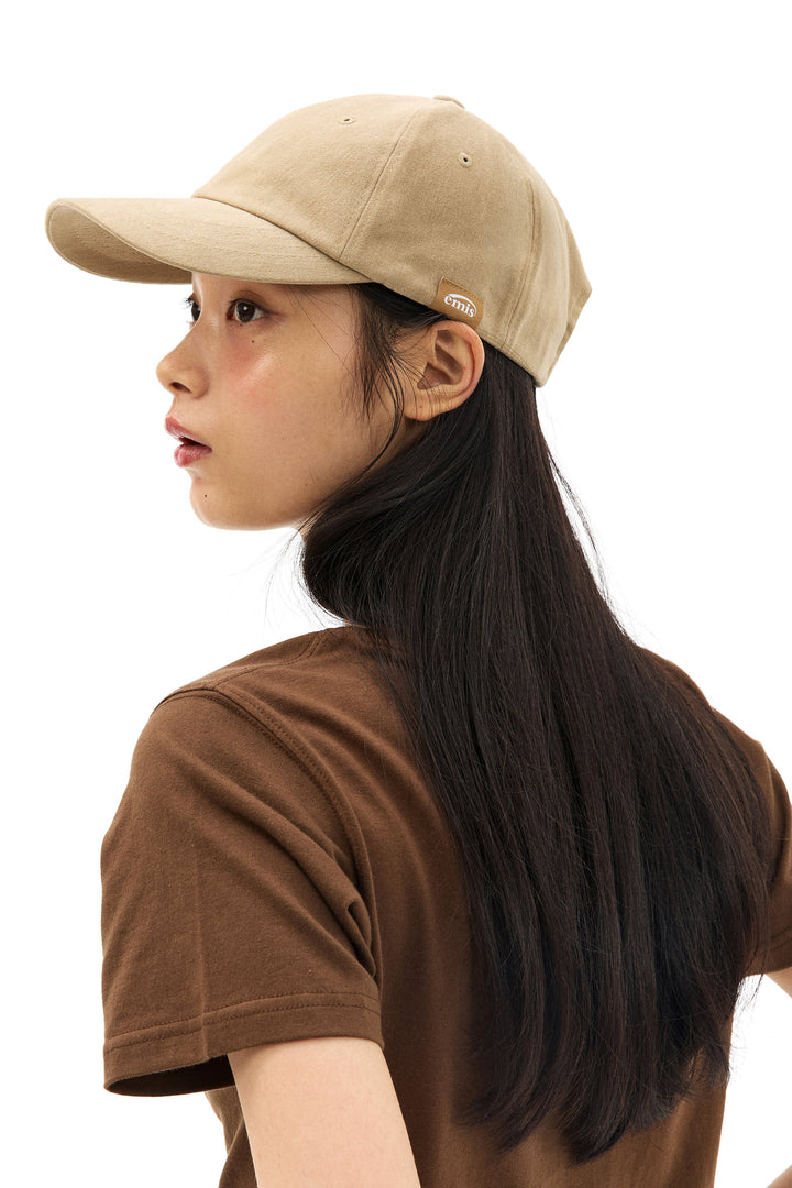 EMIS Tag Brushed Ball Cap-Dark Beige