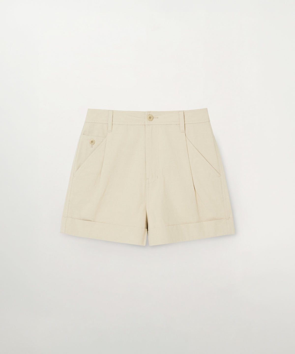 Satur (W) Pocket Cotton Chino Shorts - Beige
