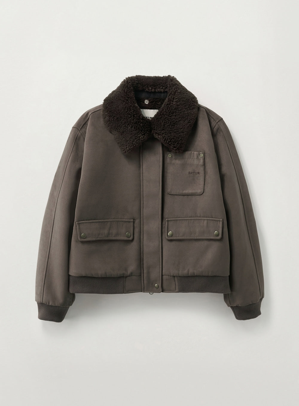 Satur (W) Synthetic Suede Blouson Jumper - Dark Brown