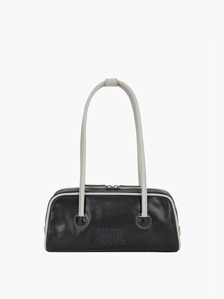 Margesherwood Soft Boston EW Piping black pull-up+light grey crinkle