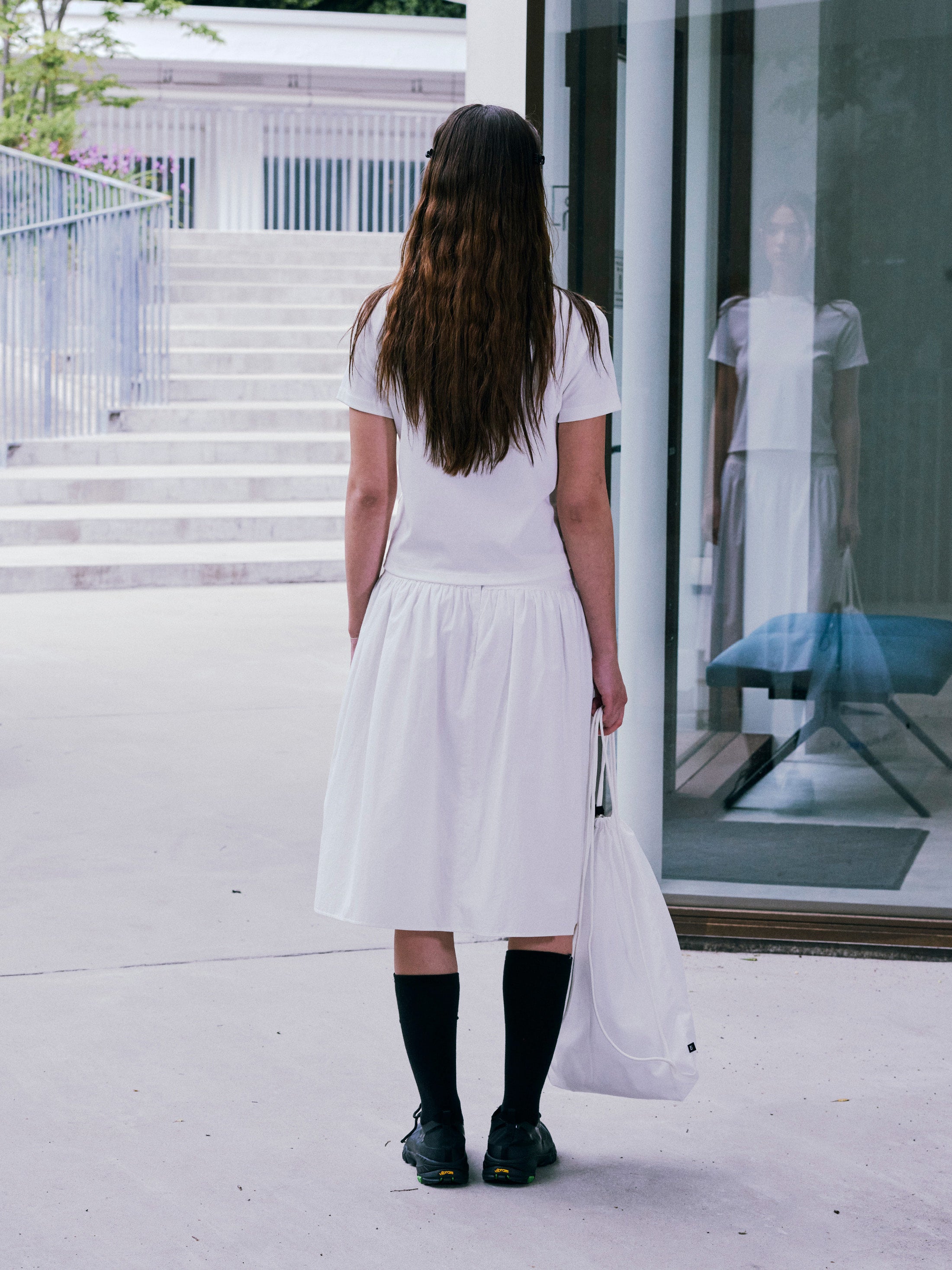 Low Classic Cotton Lace Volume Skirt Off White