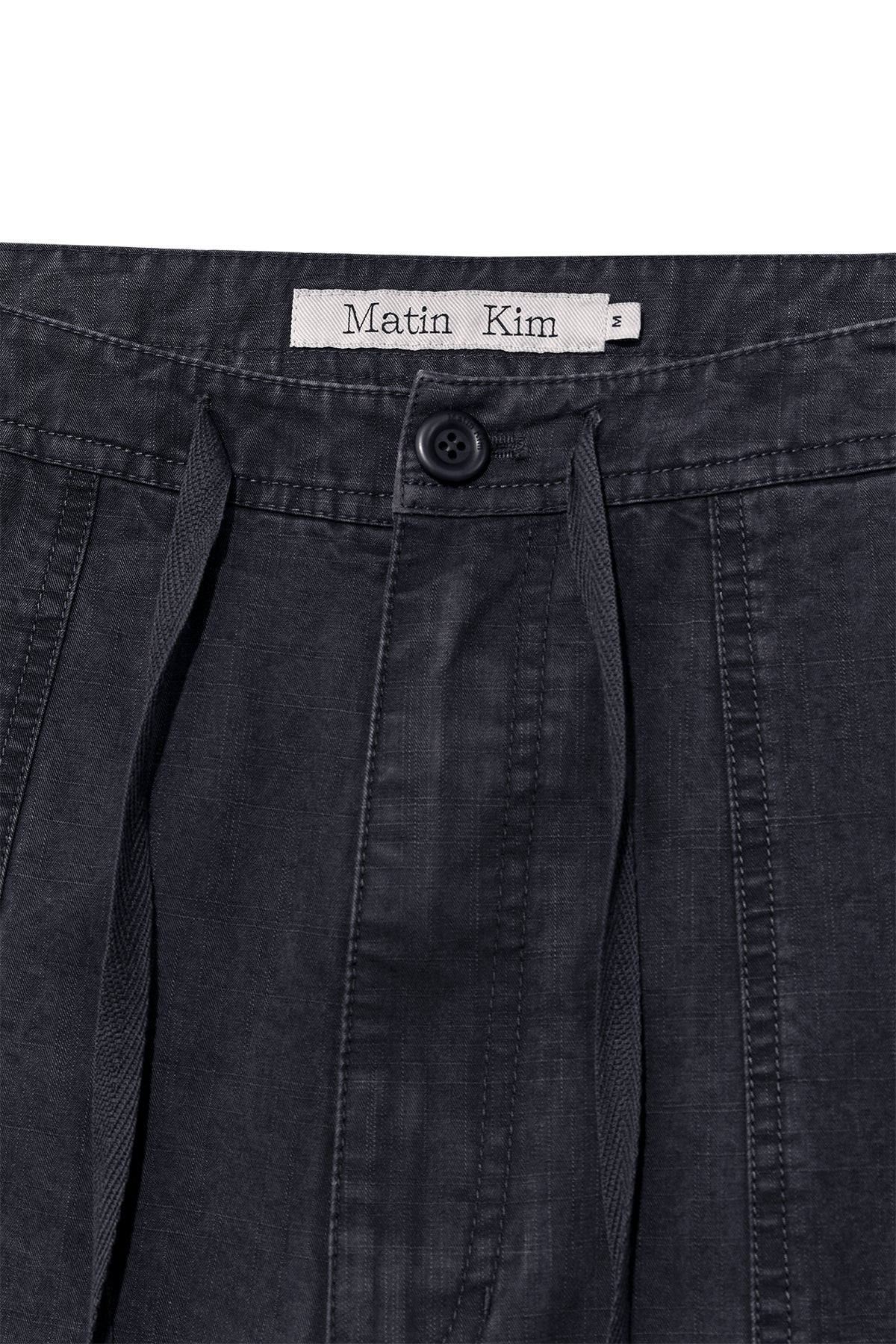 Matinkim Patch Point Washed Cotton Pants IN Charcoal