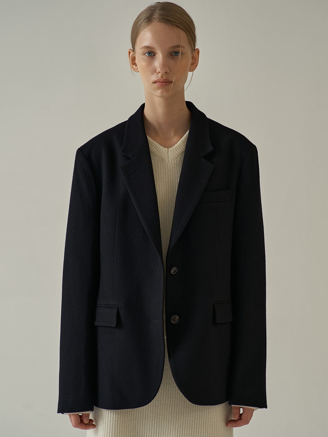 Facade Pattern Classic Wool Jacket black