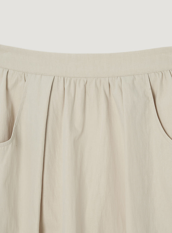 Mango Maniplease Miyu Shirring Skirt Cream