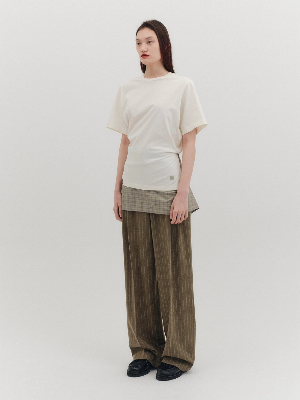 EENK Draped Layered T-shirt - Ivory