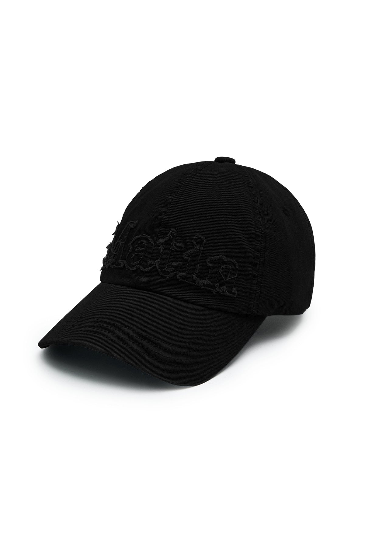 [matinkim] Rough Cut Applique Ball Cap IN Black