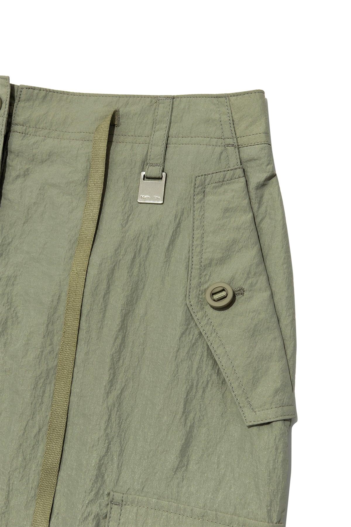 [matinkim] STRING NYLON CARGO SKIRT IN KHAKI