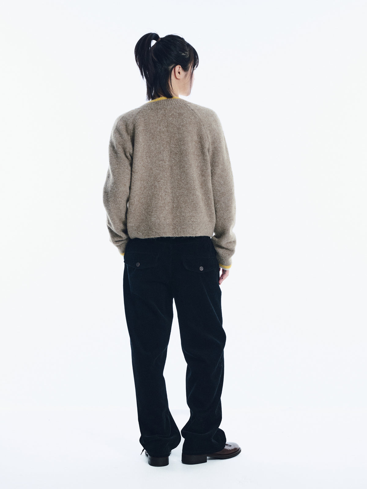 Low Classic Corduroy Semi-Wide Pants Black