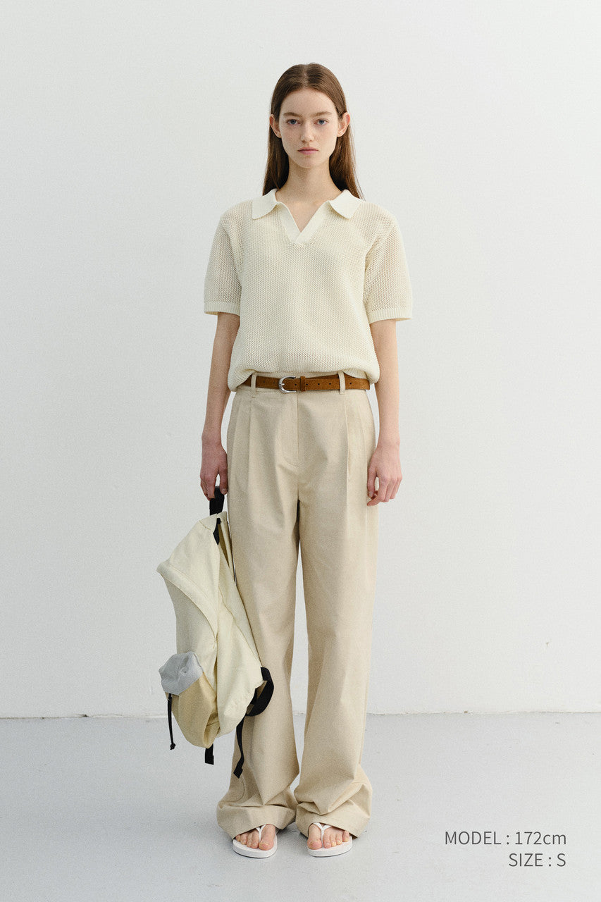 Dunst Unisex Chunky Polo Knit Ivory