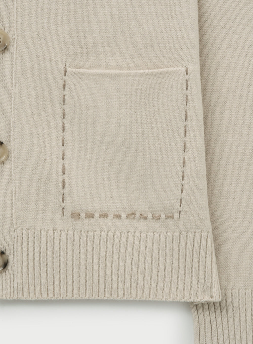 [satur] Outline Basic V-Neck Cardigan - Cream