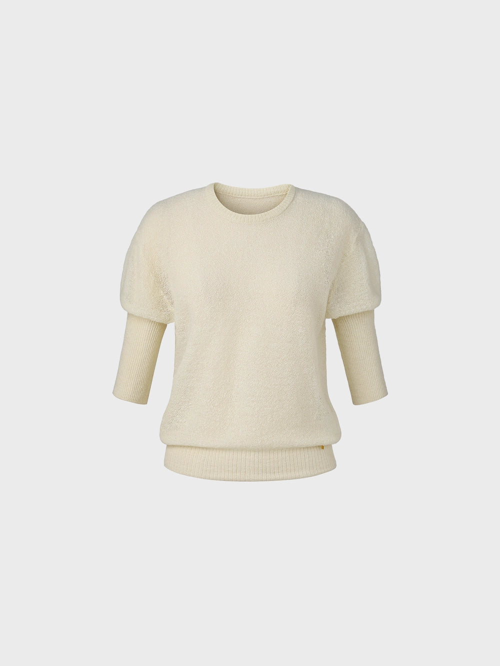 EENK Sheer Short Sleeve Knitwear Top - Cream
