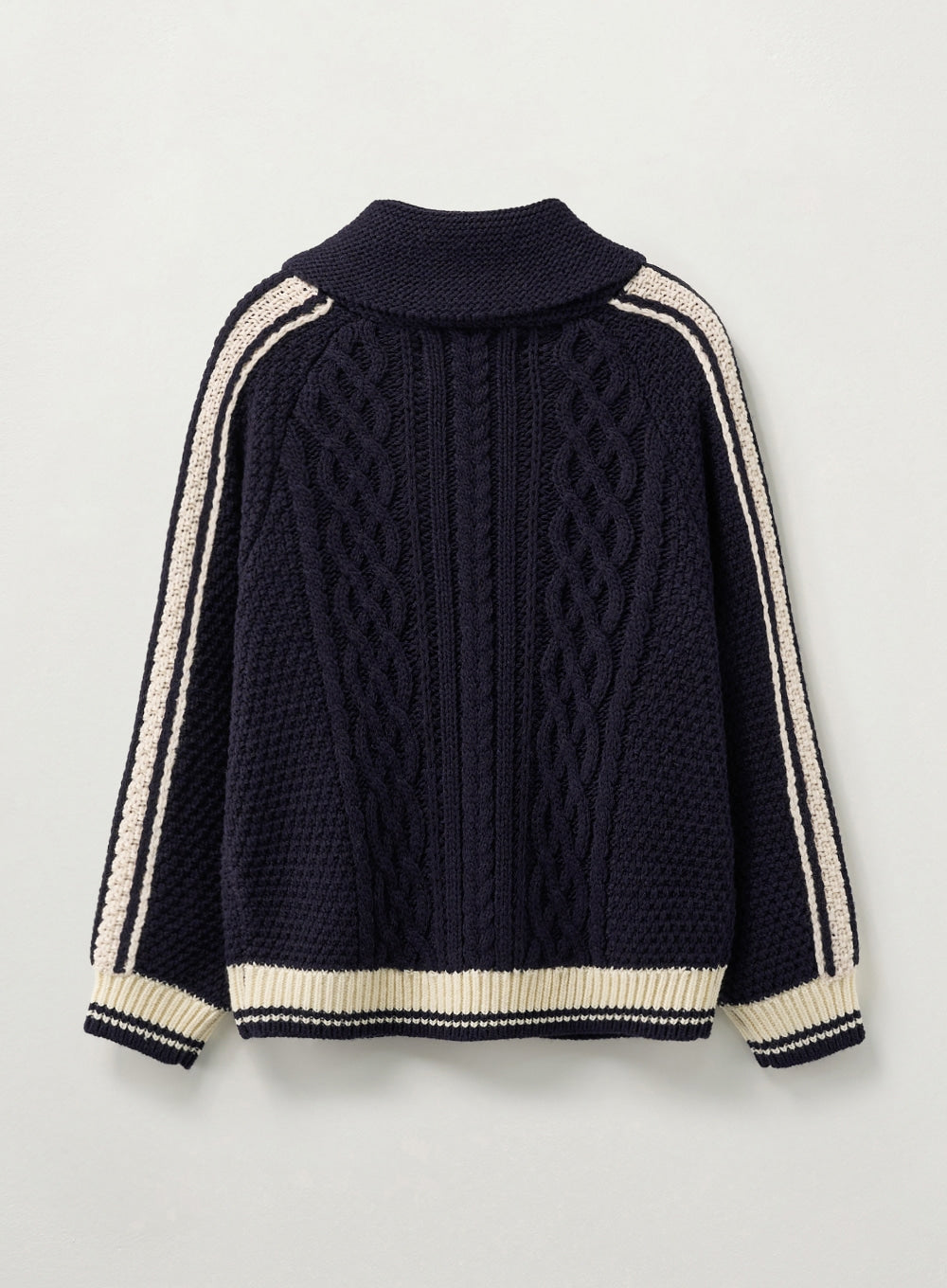 [satur] (W) Lawton Cowichan Knit Cardigan - Navy