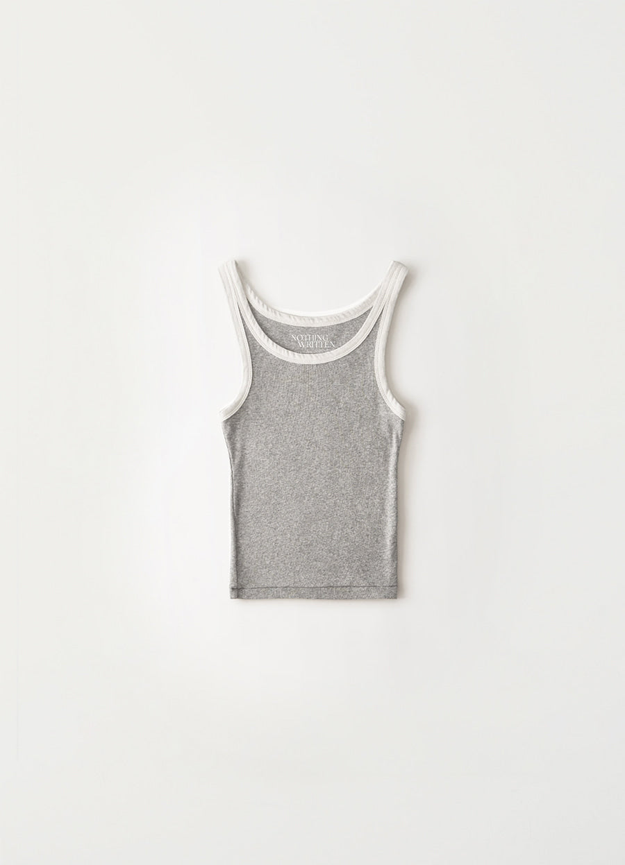 Nothing Written Jelly rib tank top (Gray)