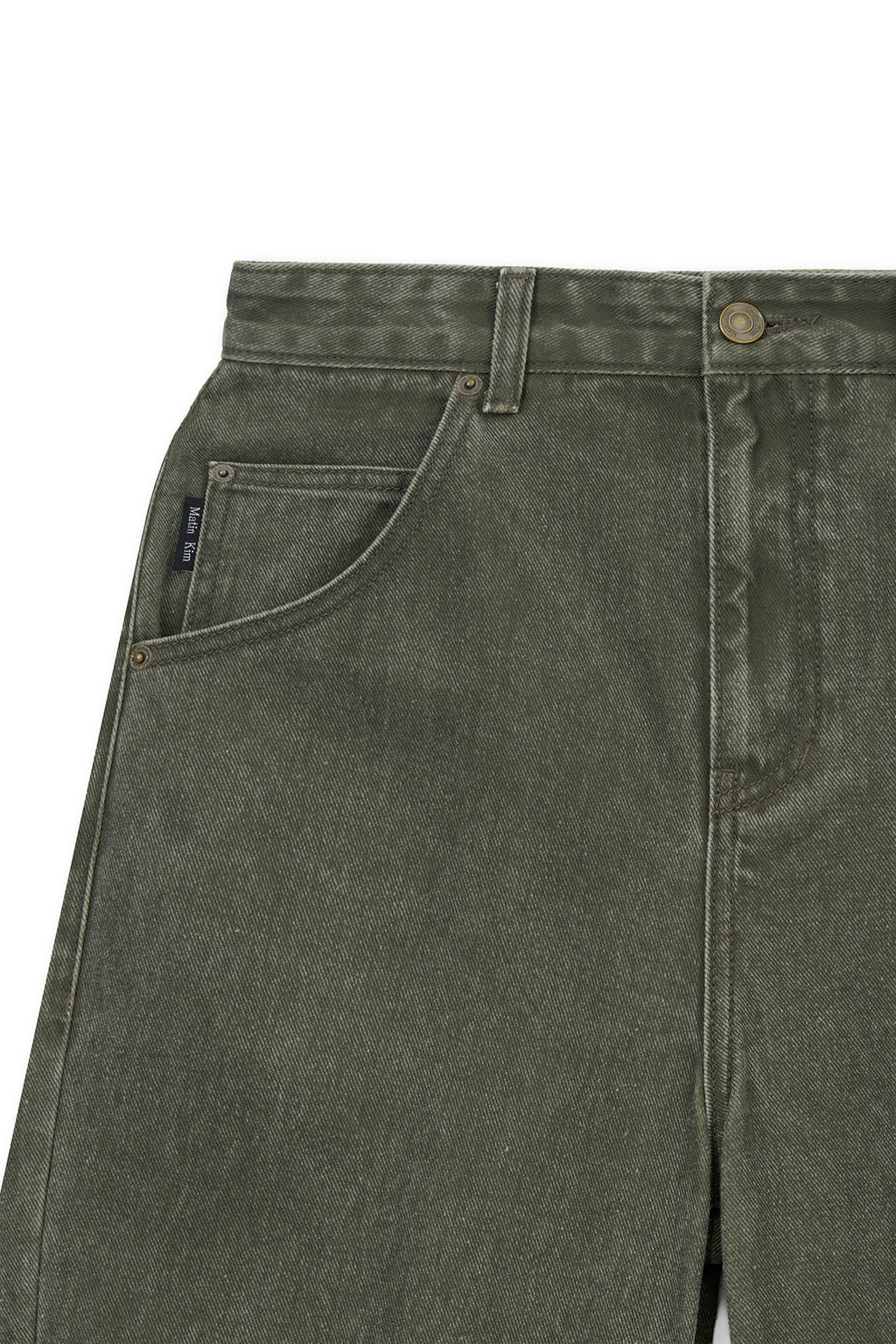 [matinkim] Dart Point Denim Pants IN Khaki