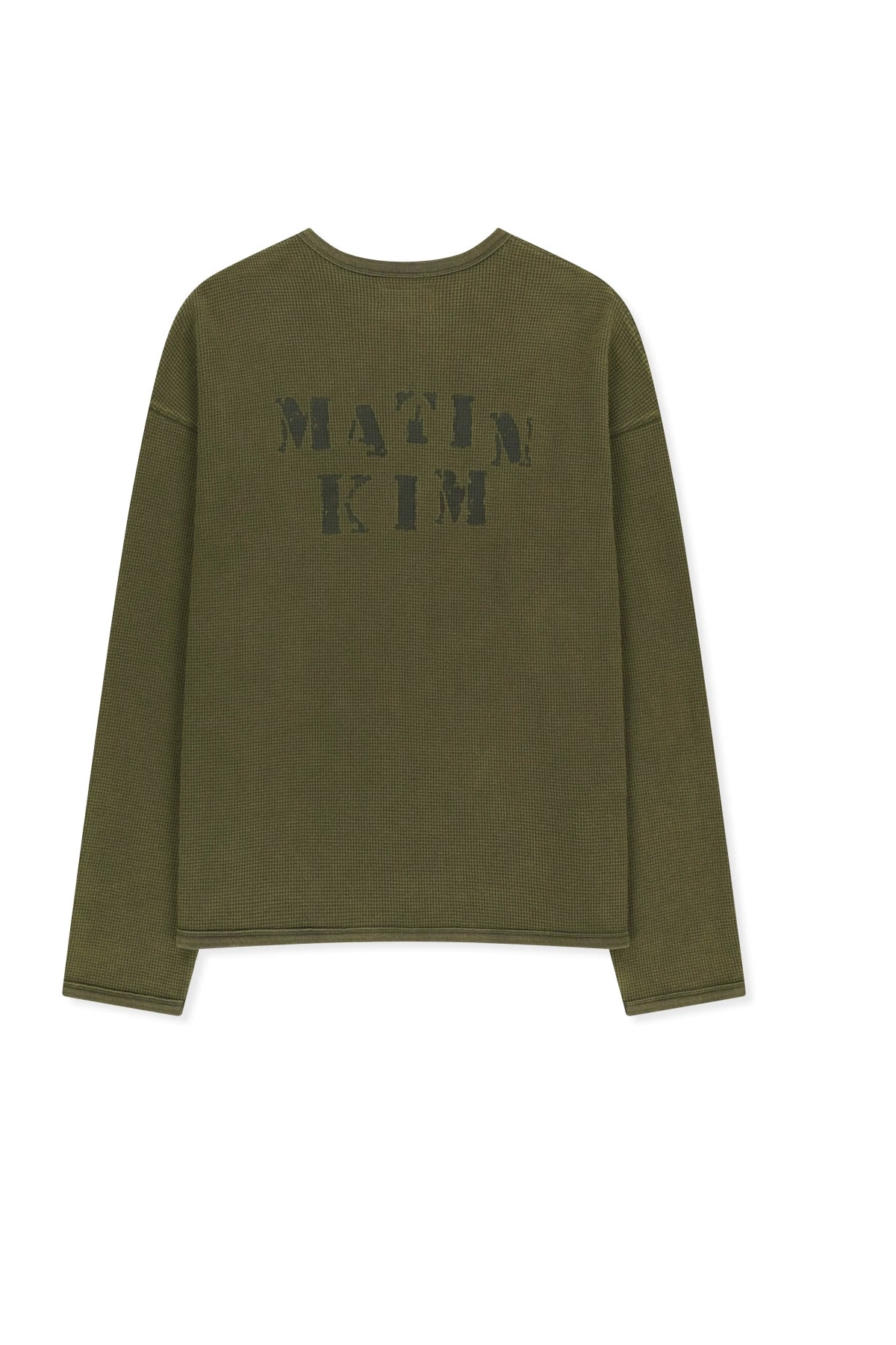 Matinkim Matin Washed Waffle Henley Neck Top For Men IN Khaki