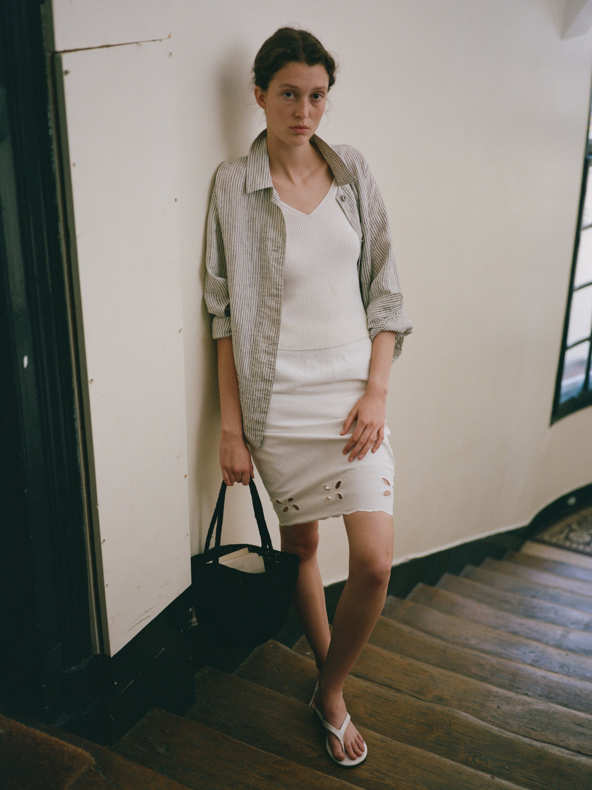 Nothing Written Bambina stripe jacket (Stone gray)