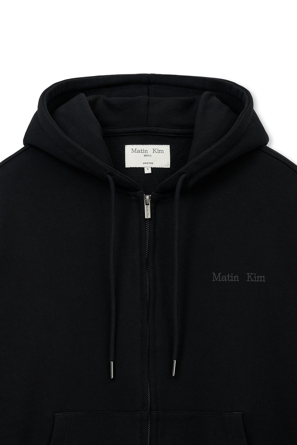Matinkim Back Logo Essential Hoody Zip UP IN Black