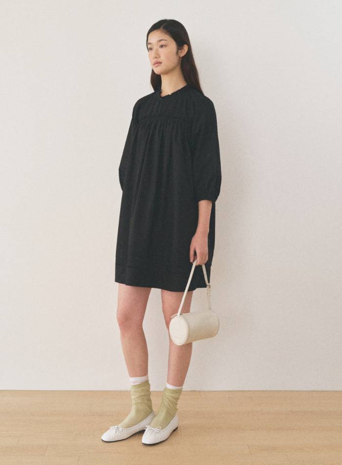 Mango Maniplease Titty Shirring One Piece Black