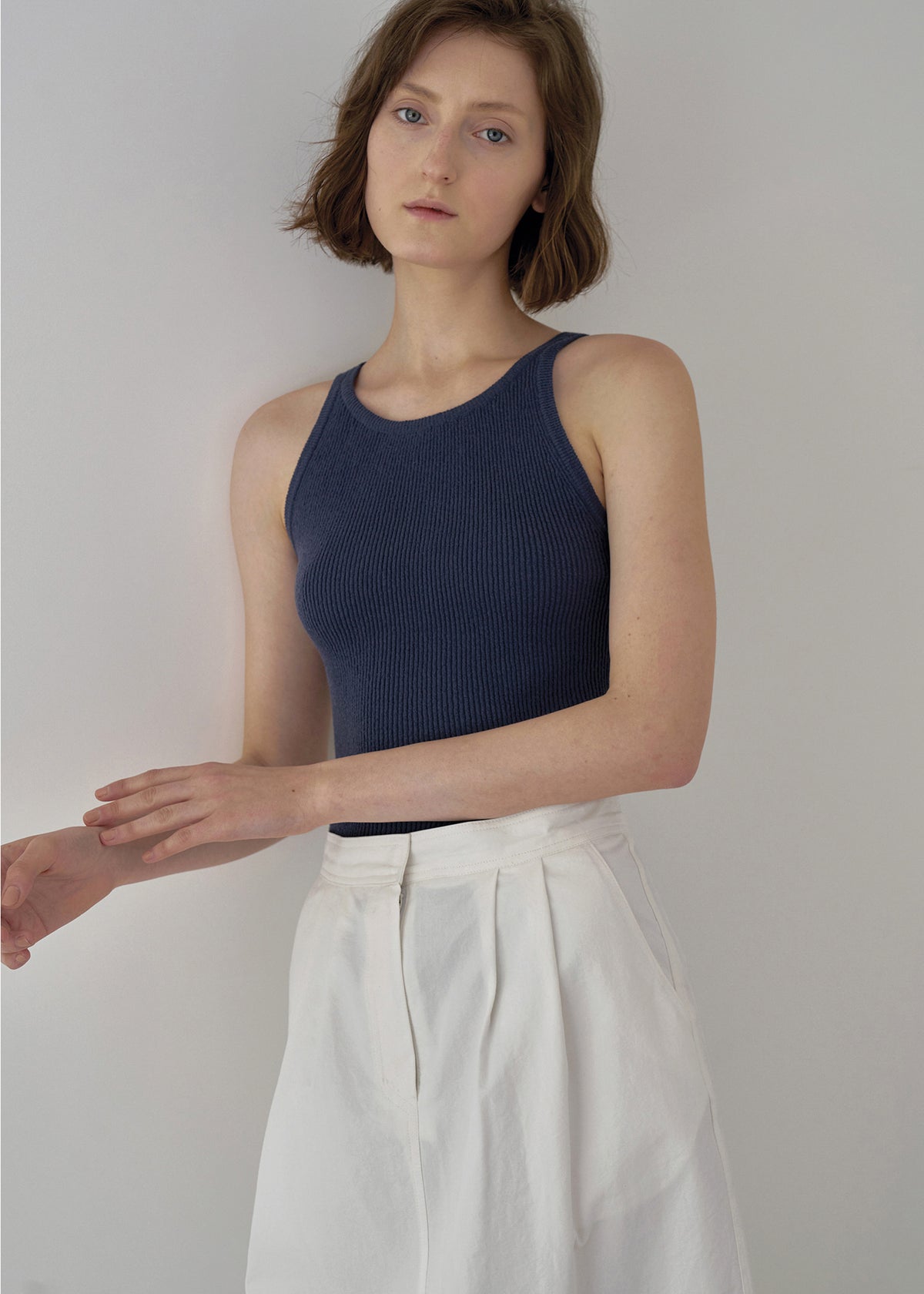 Nothing Written Knit sleeveless (Dark blue)
