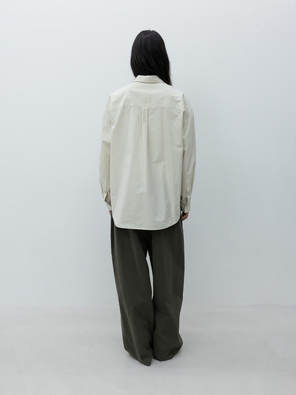 Low Classic Oversized Cotton Shirt Light Beige