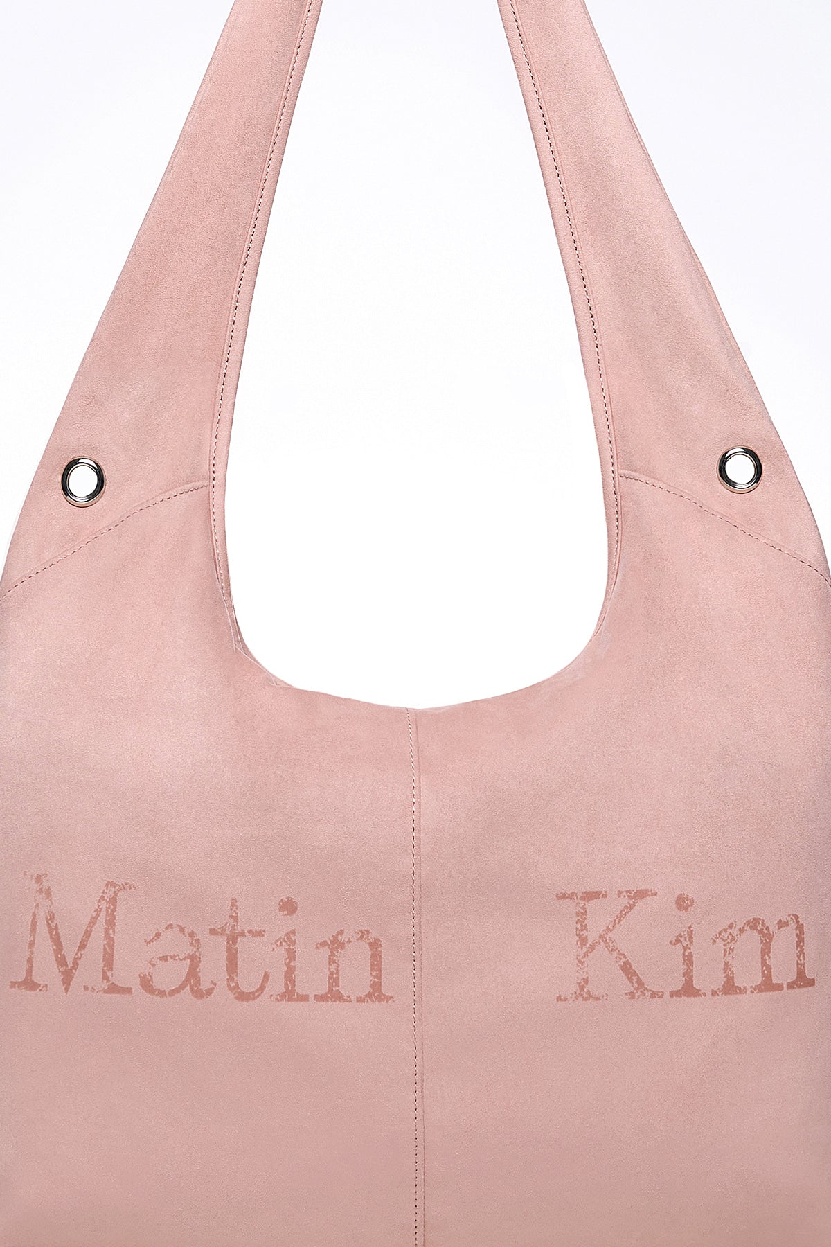 Matinkim Logo Point Suede Round Ecobag IN Pink
