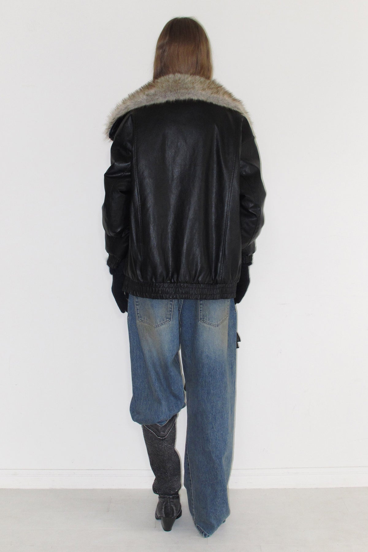 Instantfunk Reversible High Neck Fur Jumper - Black