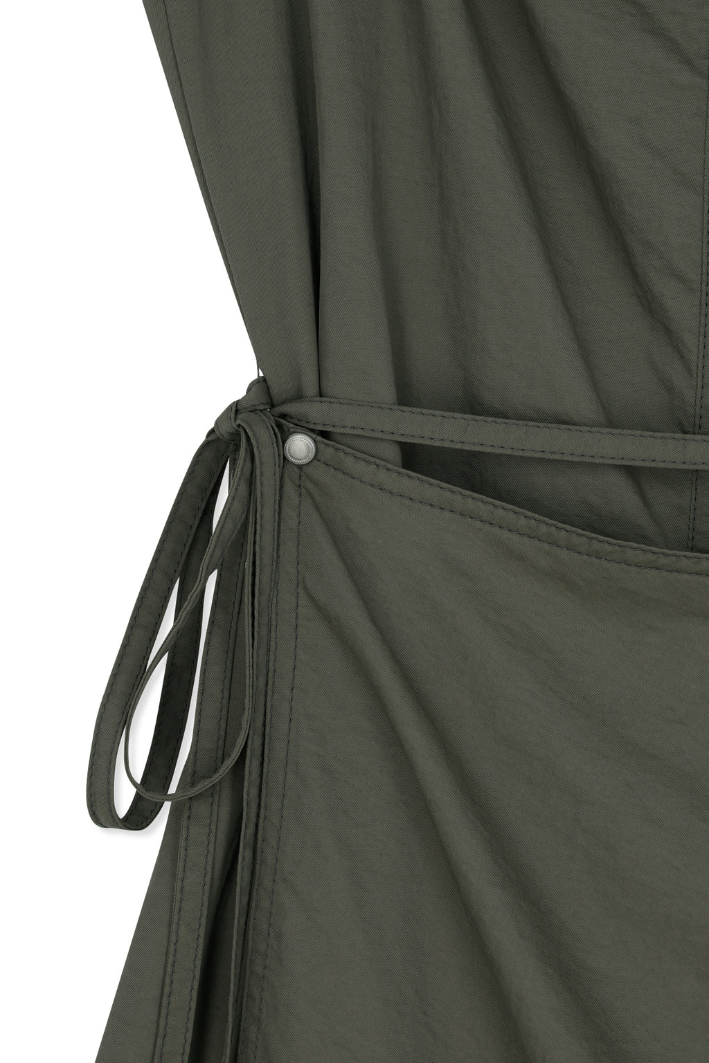 Matinkim Sleeveless Wrap Dress IN Khaki