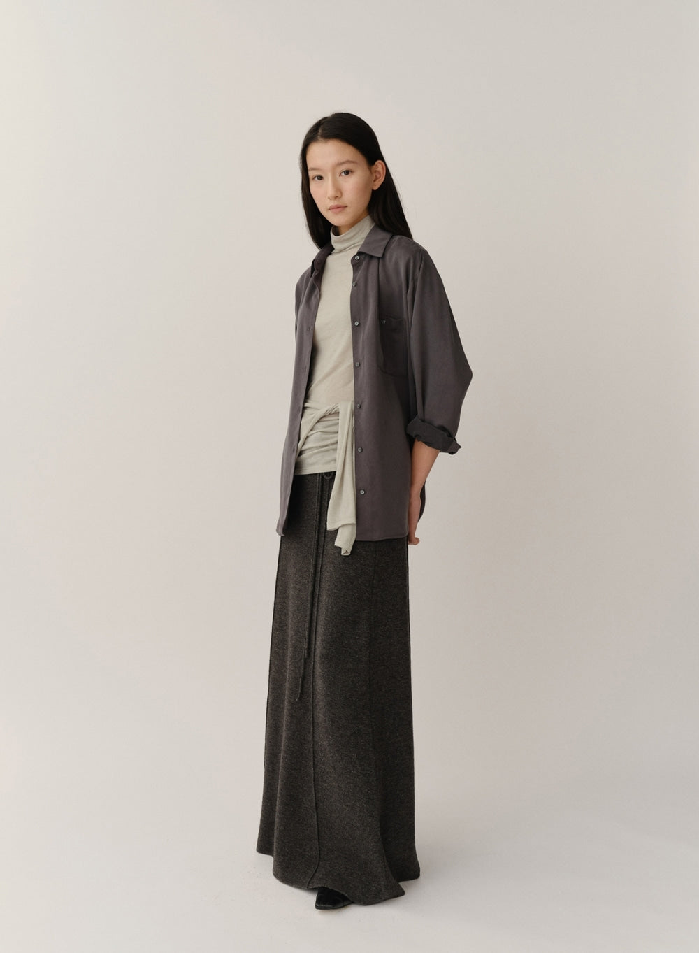 Kindersalmon Claudia Knit Skirt Melange Gray