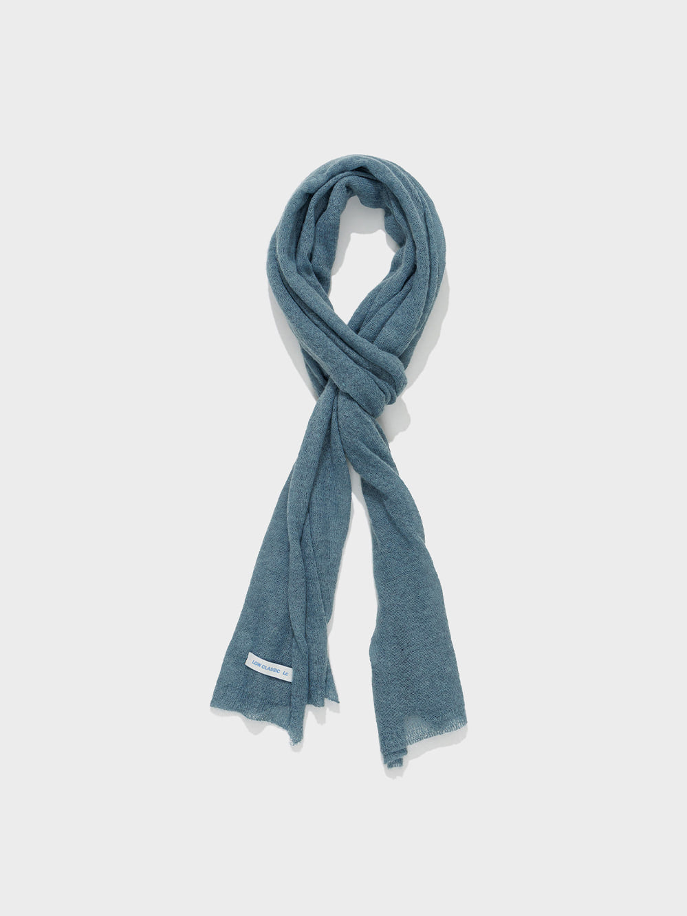 Low Classic Mohair Blend Muffler Blue