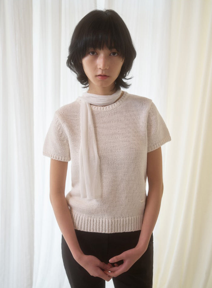 Mango Maniplease Majo Cotton Knit Ivory