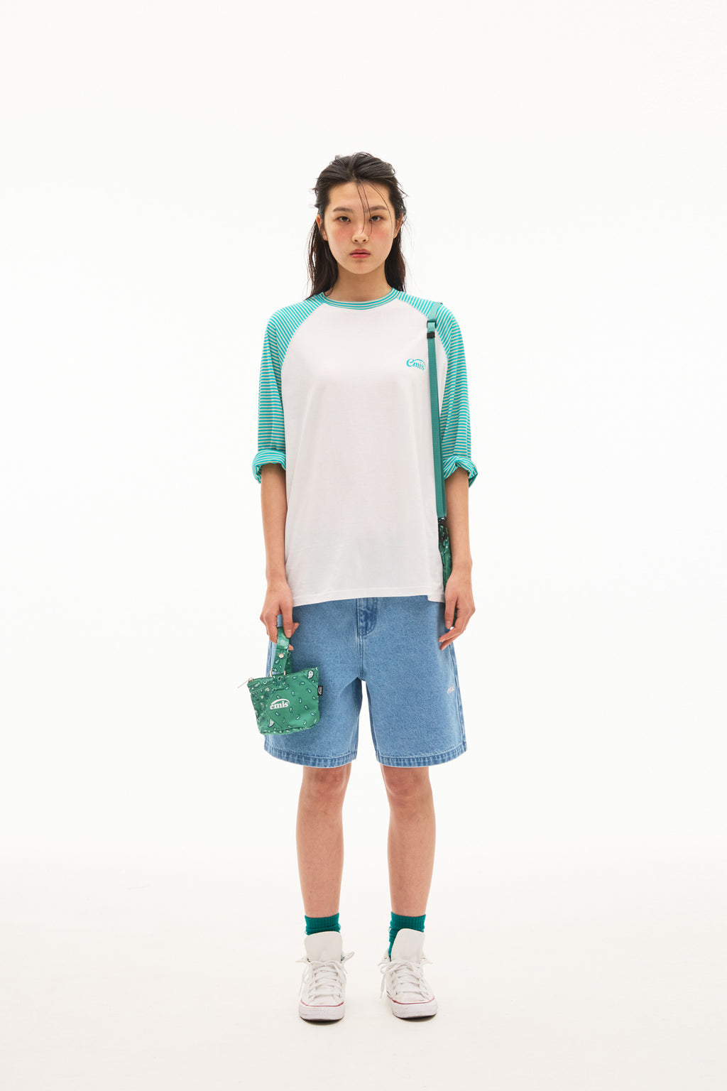 Emis Paisley Mini Pouch-Green